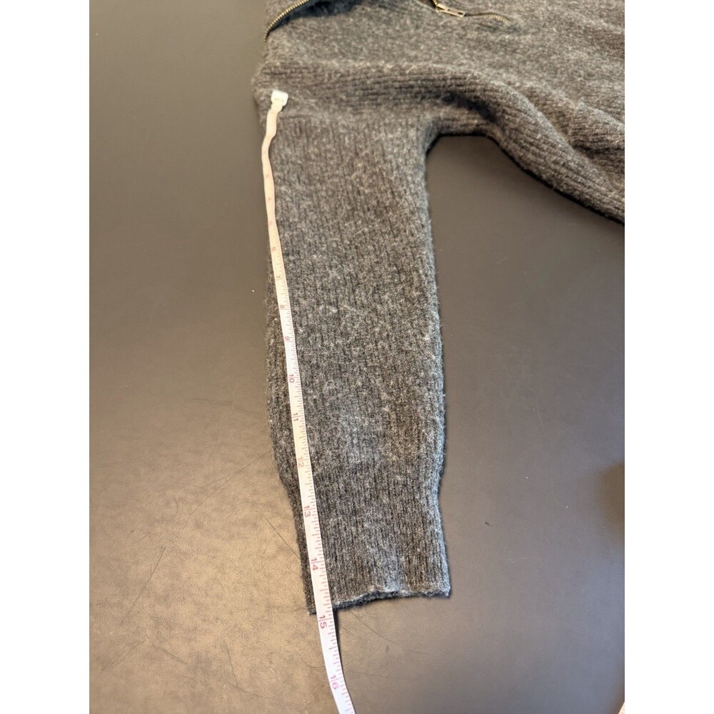 Madewell Merino Wool Blend Half Zip Sweater Gray Pocket Pullover Womens Small - Picture 9 of 10